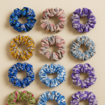 Peck Of 10 Pieces, Repurposed/Upcycled/Vintage Fabric Hair Scrunchies, Ponytail Holder, Print Band, Accessories, Sustainable Fabrics