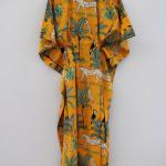 New Floral Print Kaftan, Indian Soft Cotton Caftan, Maxi Dress, Beach Cover Up, Bridesmaid Gift, Kaftan For Women's, Nightwear Dress