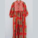 Hand Block Printed Cotton Maxi Dress: Tiger Print Indian Summer Dress