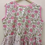 Handmade Cotton Floral Dress: Block Print Indian Summer Dress