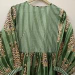 Hand Block Printed Cotton Maxi Dress: Tiger Print Indian Summer Dress