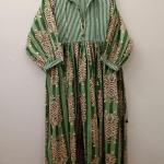 Hand Block Printed Cotton Maxi Dress: Tiger Print Indian Summer Dress
