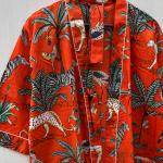 Jungle print Kimono, Handmade Kimono Robe, Indian Soft Cotton Kimono, Japanese Kimono, Long Dressing Gown, Women's Clothing