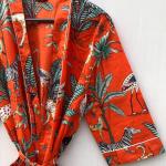 Jungle print Kimono, Handmade Kimono Robe, Indian Soft Cotton Kimono, Japanese Kimono, Long Dressing Gown, Women's Clothing