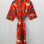 Jungle print Kimono, Handmade Kimono Robe, Indian Soft Cotton Kimono, Japanese Kimono, Long Dressing Gown, Women's Clothing