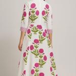 Hand Block Printed Cotton Dress, Lining Floral printed Dress, Handmade Dress, Wedding Long Dress For Women