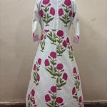 Hand Block Printed Cotton Dress, Lining Floral printed Dress, Handmade Dress, Wedding Long Dress For Women