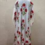 Handmade Cotton Pink Floral Printed Women Dress, Indian Block Printed Dress, Cotton Summer Dress, Beautiful Cotton Dress, Gift For Her
