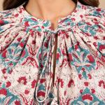 Women’s Floral Printed Top | Round Neck Balloon Sleeve Blouse | Casual Boho Tunic Top